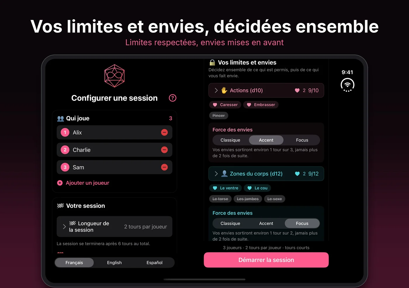 Vos limites et envies, décidées ensemble