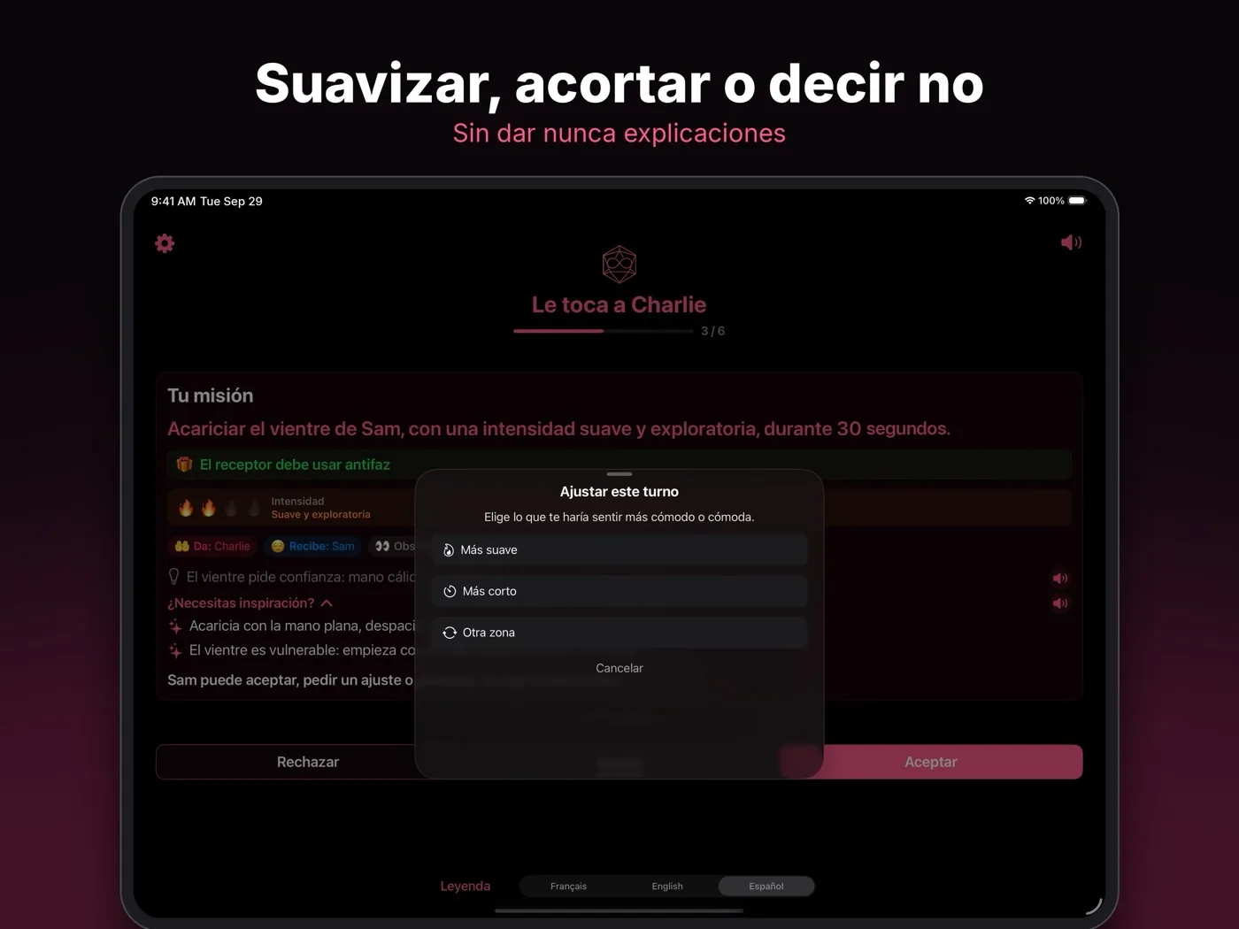Suavizar, acortar o decir no
