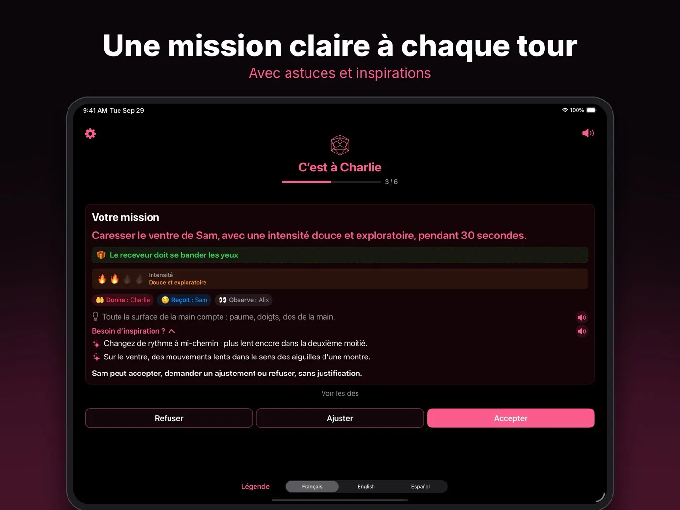 Une mission claire à chaque tour