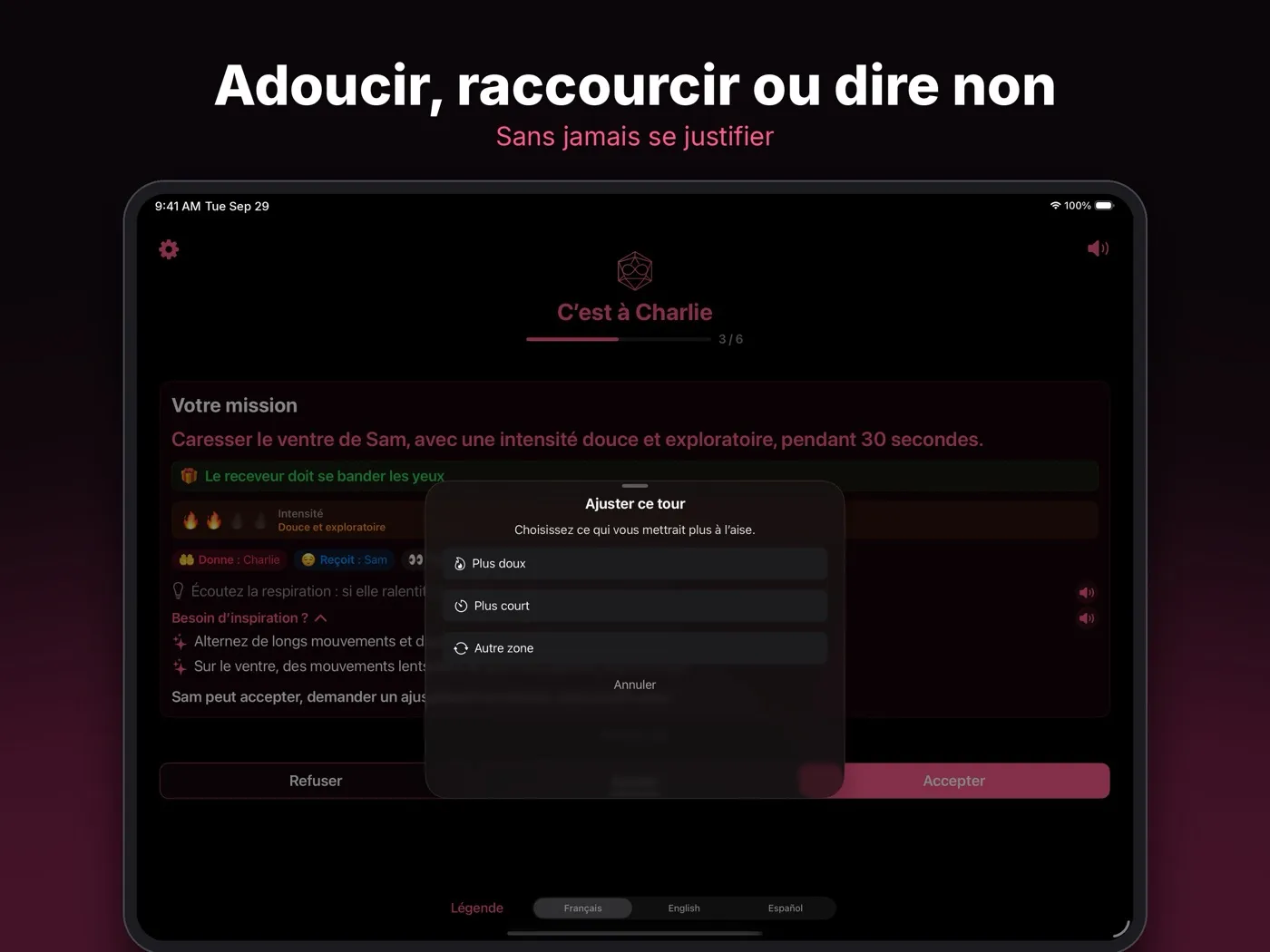 Adoucir, raccourcir ou dire non