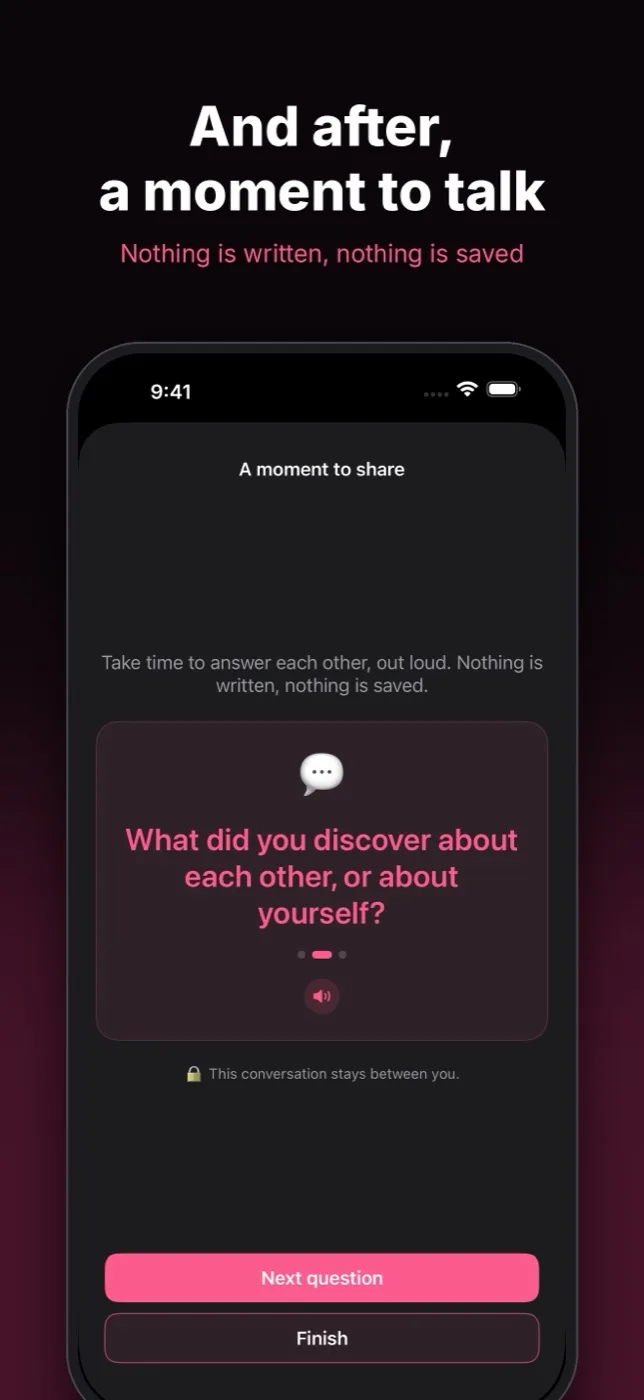 And after, a moment to talk