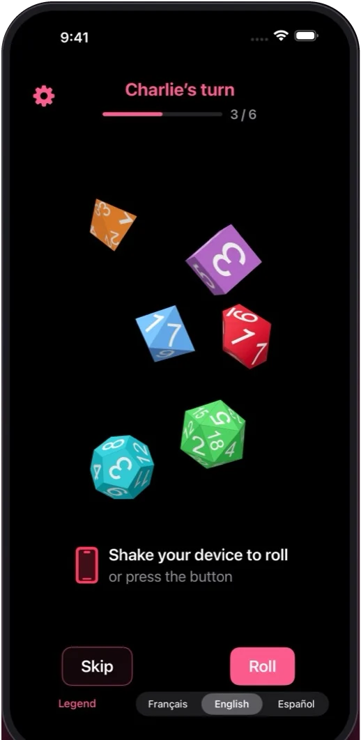 Shake. Let the dice decide.