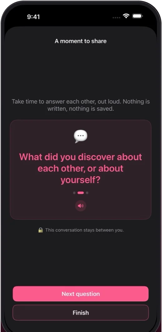 And after, a moment to talk
